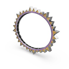 Valera Bilezik - Sitrin ve ametist 14 ayar beyaz altın bilezik #iwpcef