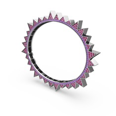 Valera Bilezik - Rodolit garnet ve ametist 925 ayar gümüş bilezik #n3kwro