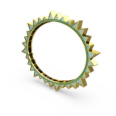 Akuamarin ve yeşil kuvars 8 ayar altın bilezik