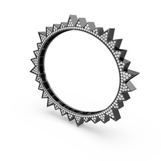 Valera Bilezik - Pırlanta ve beyaz zirkon 925 ayar siyah rodyum kaplama gümüş bilezik (3.52 karat) #s0rrb7