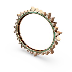 Valera Bilezik - Pırlanta ve yeşil kuvars 8 ayar rose altın bilezik (3.52 karat) #t7uj0