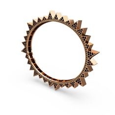 Valera Bilezik - Siyah zirkon ve dumanlı kuvars 925 ayar rose altın kaplama gümüş bilezik #tp3k94