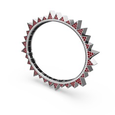 Valera Bilezik - Garnet ve swarovski 18 ayar beyaz altın bilezik #urk4nj