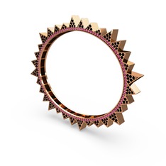 Valera Bilezik - Siyah zirkon ve rodolit garnet 8 ayar rose altın bilezik #v5406s