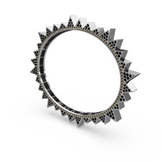 Valera Bilezik - Siyah zirkon ve dumanlı kuvars 14 ayar beyaz altın bilezik #wl3evk