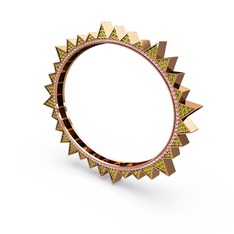 Valera Bilezik - Peridot ve pembe kuvars 14 ayar rose altın bilezik #xkcag6