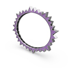 Ametist 18 ayar beyaz altın bilezik