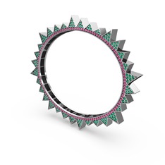 Valera Bilezik - Yeşil kuvars ve rodolit garnet 925 ayar gümüş bilezik #yzqmjk