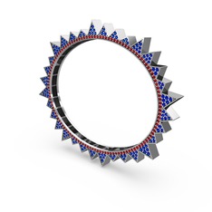 Valera Bilezik - Lab safir ve garnet 14 ayar beyaz altın bilezik #zuhe9i