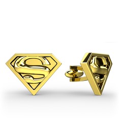 Superman Kol Düğmesi - 14 ayar altın kol düğmesi #16wbyto