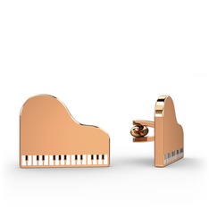 Piano Kol Düğmesi - 925 ayar rose altın kaplama gümüş kol düğmesi #dx0m6d