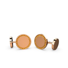 Sitrin 8 ayar rose altın kol düğmesi