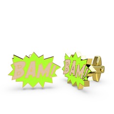 8 ayar altın kol düğmesi (Ekru mineli)