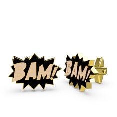 8 ayar altın kol düğmesi (Ekru mineli)