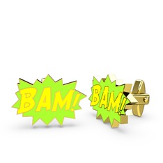 8 ayar altın kol düğmesi (Sarı mineli)