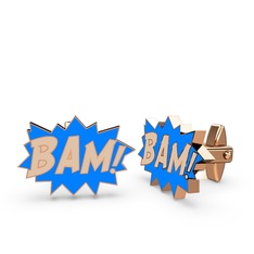 8 ayar rose altın kol düğmesi (Ekru mineli)