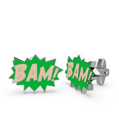 Bam Kol Düğmesi - 925 ayar gümüş kol düğmesi (Ekru mineli) #471h5k