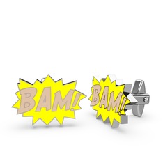 Bam Kol Düğmesi - 925 ayar gümüş kol düğmesi (Ekru mineli) #c87wyb