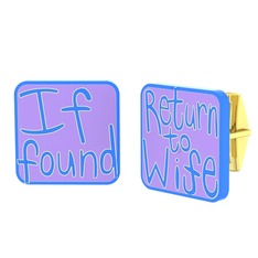Return to Wife Kol Düğmesi - 14 ayar altın kol düğmesi (Menekşe mineli) #11ifmj9