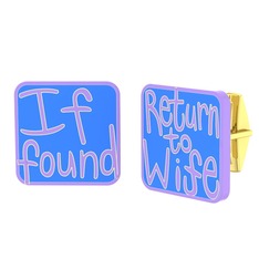 Return to Wife Kol Düğmesi - 18 ayar altın kol düğmesi (Mavi mineli) #12wbcqa