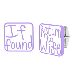 Return to Wife Kol Düğmesi - 14 ayar beyaz altın kol düğmesi (Beyaz mineli) #1518btz