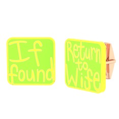 Return to Wife Kol Düğmesi - 8 ayar rose altın kol düğmesi (Açık yeşil mineli) #15dev3q