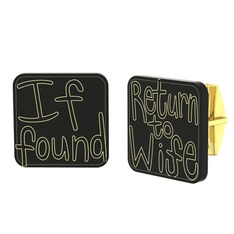 Return to Wife Kol Düğmesi - 18 ayar altın kol düğmesi (Siyah mineli) #1bxqmwr
