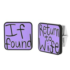 Return to Wife Kol Düğmesi - 8 ayar beyaz altın kol düğmesi (Menekşe mineli) #1hxs3dp