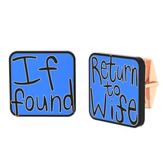 Return to Wife Kol Düğmesi - 925 ayar rose altın kaplama gümüş kol düğmesi (Mavi mineli) #1iyqm63