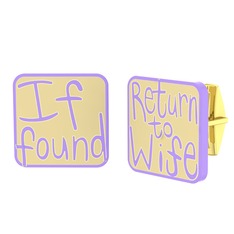 8 ayar altın kol düğmesi (Ekru mineli)