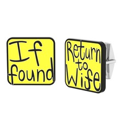 Return to Wife Kol Düğmesi - 925 ayar gümüş kol düğmesi (Sarı mineli) #1n0nl6g