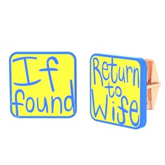 Return to Wife Kol Düğmesi - 14 ayar rose altın kol düğmesi (Sarı mineli) #1pvmbc