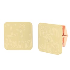 18 ayar rose altın kol düğmesi (Ekru mineli)