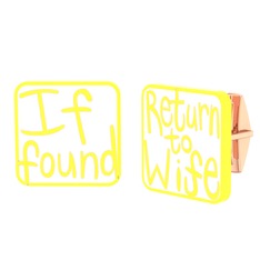 Return to Wife Kol Düğmesi - 18 ayar rose altın kol düğmesi (Beyaz mineli) #1s0vc9n