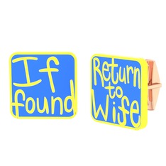 Return to Wife Kol Düğmesi - 8 ayar rose altın kol düğmesi (Mavi mineli) #1utt9ut