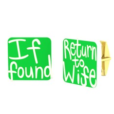 Return to Wife Kol Düğmesi - 8 ayar altın kol düğmesi (Neon yeşil mineli) #1w5gp66