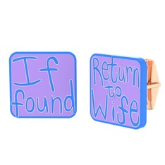 Return to Wife Kol Düğmesi - 925 ayar rose altın kaplama gümüş kol düğmesi (Menekşe mineli) #1wmoguy