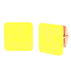 Return to Wife Kol Düğmesi - 8 ayar rose altın kol düğmesi (Sarı mineli) #2bc0vg