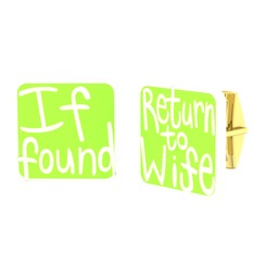 Return to Wife Kol Düğmesi - 18 ayar altın kol düğmesi (Açık yeşil mineli) #58kt5g