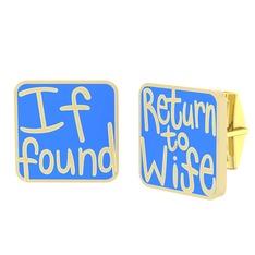 Return to Wife Kol Düğmesi - 8 ayar altın kol düğmesi (Mavi mineli) #7rilq5