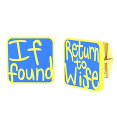 Return to Wife Kol Düğmesi - 8 ayar altın kol düğmesi (Mavi mineli) #8jxxxl