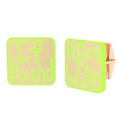 925 ayar rose altın kaplama gümüş kol düğmesi (Ekru mineli)