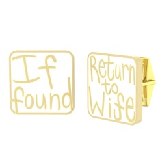 Return to Wife Kol Düğmesi - 8 ayar altın kol düğmesi (Beyaz mineli) #a2cl6u