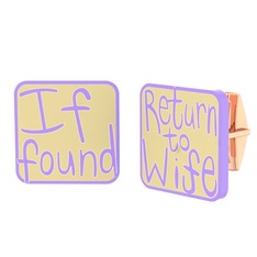 925 ayar rose altın kaplama gümüş kol düğmesi (Ekru mineli)