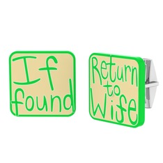 Return to Wife Kol Düğmesi - 8 ayar beyaz altın kol düğmesi (Ekru mineli) #dk8axu