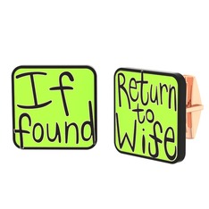 Return to Wife Kol Düğmesi - 14 ayar rose altın kol düğmesi (Açık yeşil mineli) #efwc80
