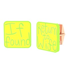 Return to Wife Kol Düğmesi - 8 ayar rose altın kol düğmesi (Sarı mineli) #gcps6y