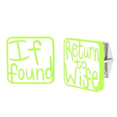 Return to Wife Kol Düğmesi - 14 ayar beyaz altın kol düğmesi (Beyaz mineli) #hhh3bo