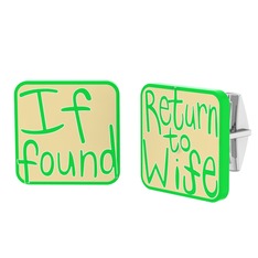 Return to Wife Kol Düğmesi - 925 ayar gümüş kol düğmesi (Ekru mineli) #hwo2ct