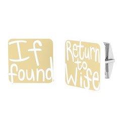 Return to Wife Kol Düğmesi - 8 ayar beyaz altın kol düğmesi (Ekru mineli) #i6pg8k